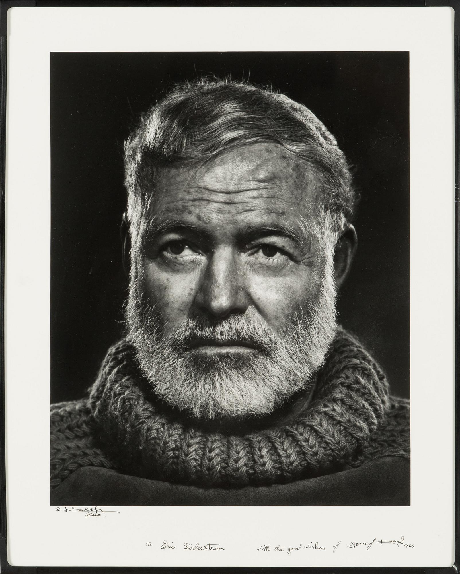 Yousuf Karsh, fotografi, signerad 1966 med dedikation.