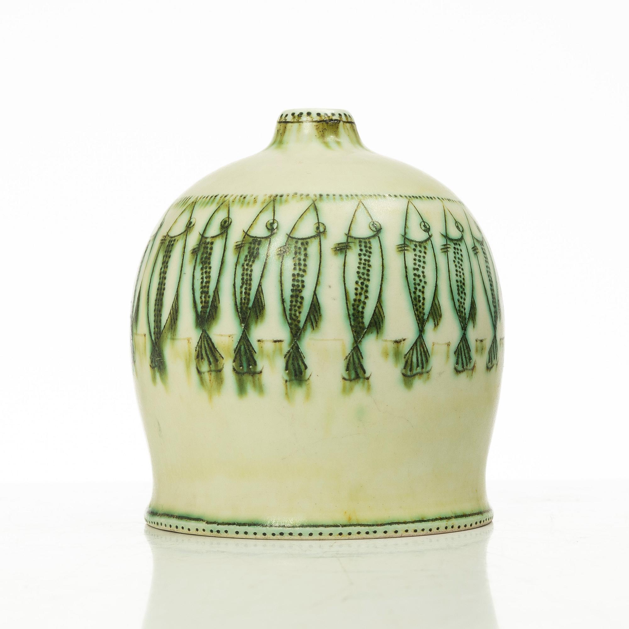 Anders Bruno Liljefors, a stoneware vase, Gustavsbergs Studio, Sweden, ca 1950.