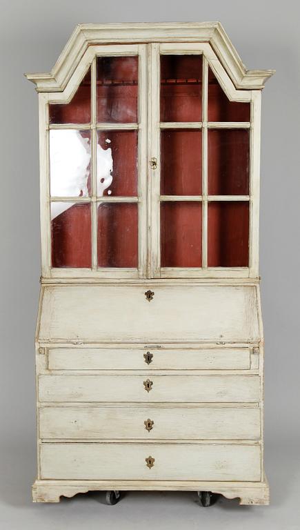 SNEDKLAFFSKÅP, med vitrindel, barock, 1700-tal.