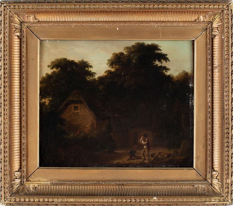 OKÄND KONSTNÄR, olja på duk, möjligen England, otydl sign, 1800-tal.