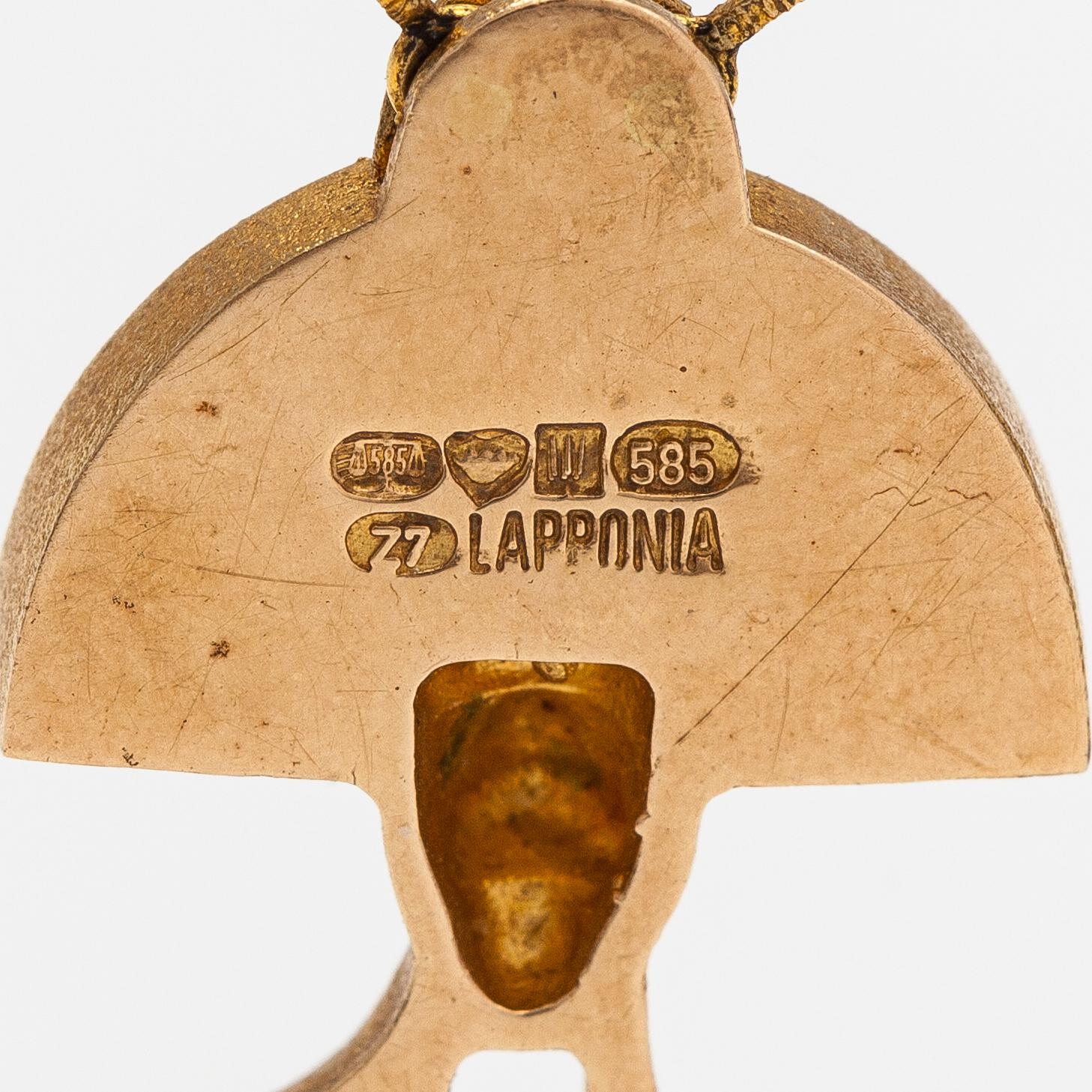 Björn Weckström,  "Balak", a 14K gold necklace with an opal triplette. Lapponia 1977.