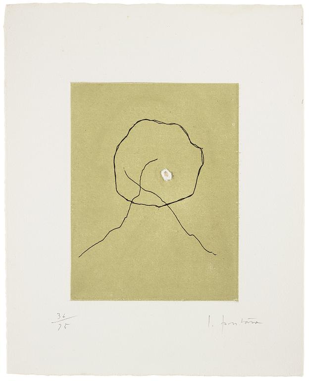 Lucio Fontana, "L'Épée dans l'eau" from "Dix eaux-fortes" (Alain Jouffroy).