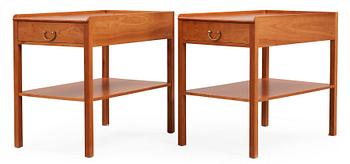 A pair of Josef Frank mahogany bedside tables, Svenskt Tenn, model 914.