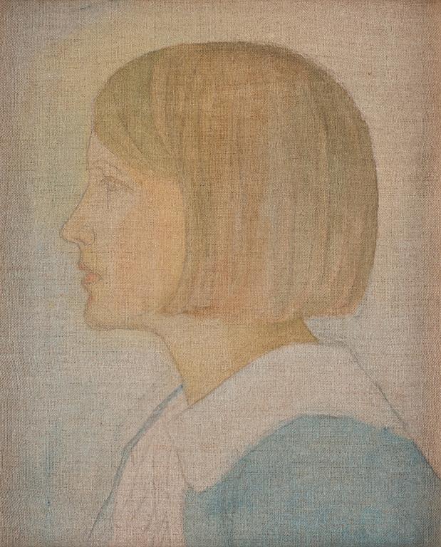 Stefan Johansson, Portrait of a girl in profile, sketch.