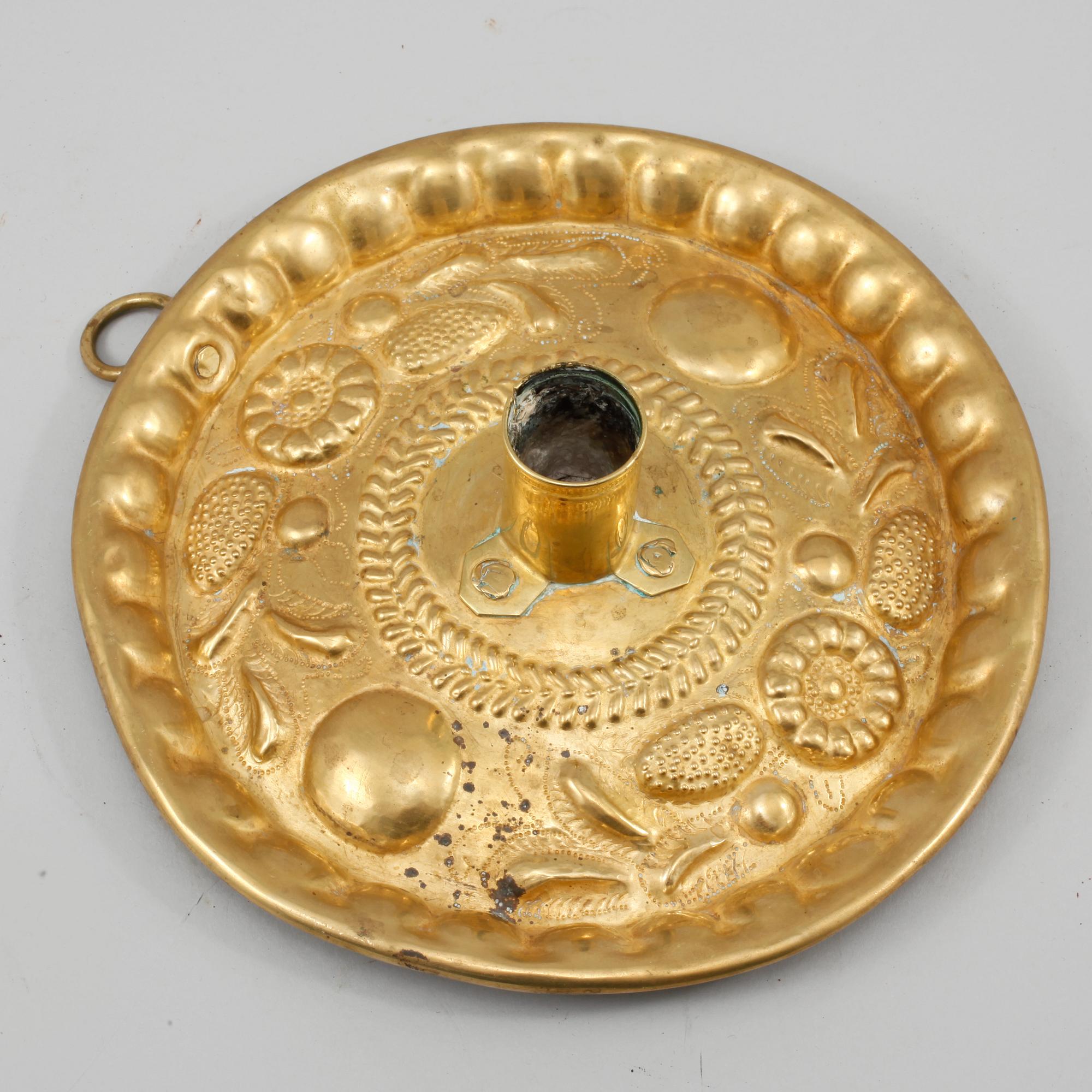 LJUSSTAKE, mässing, barock, 1700-tal.