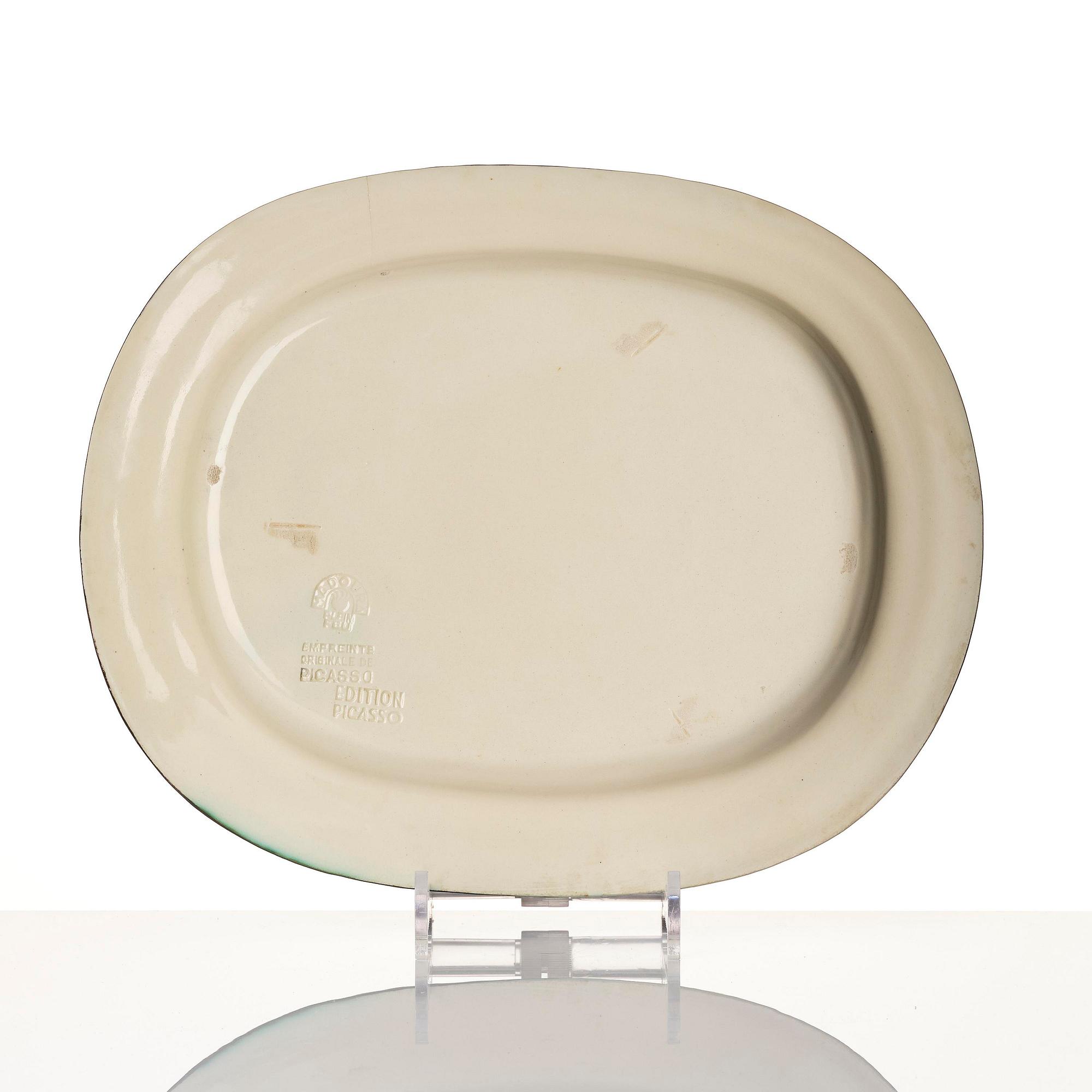 Pablo Picasso, a "Corrida verte" (A.R. 81) faience dish, Madoura, Vallauris, France, post 1949.