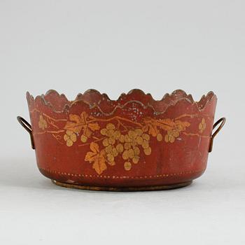 GLASSKÖLJARE, bemålad plåt, empire.