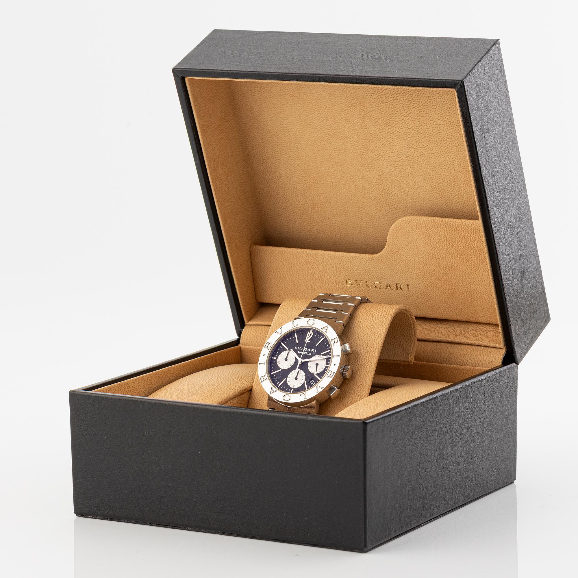 Bulgari, chronograph, wristwatch, 38 mm.