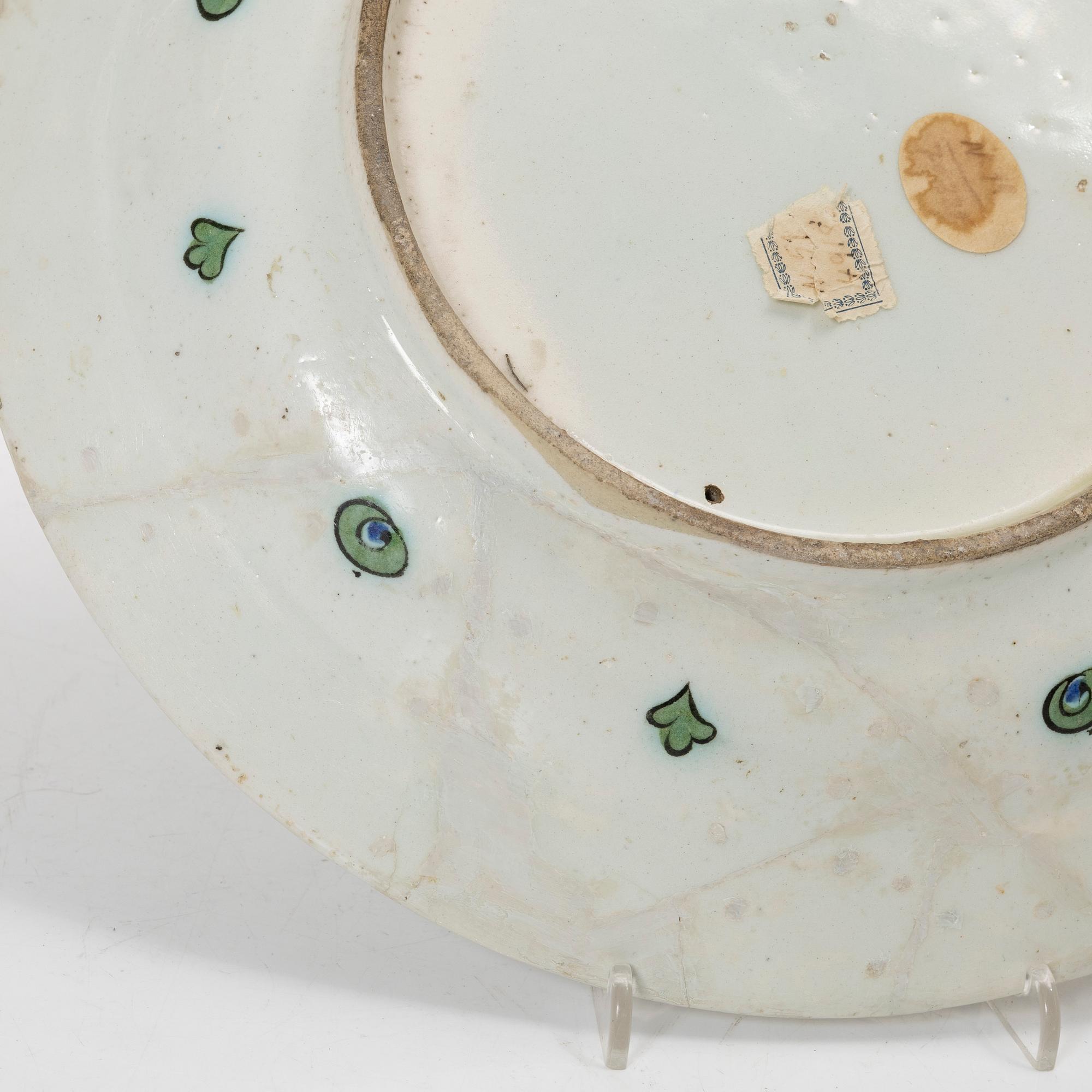 A 17th century Iznik pottery dish, Ottoman empire.