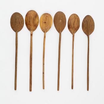 Magnus Ek, a set of six wood spoons for Oaxen Krog.