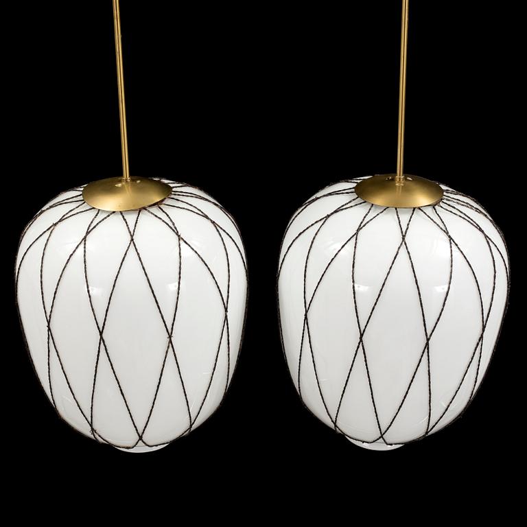 A pair of ceiling lamps first half of the 20th century.