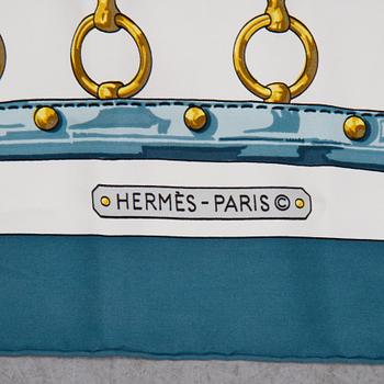 Hermès, an 'Aux Champs' silk scarf.