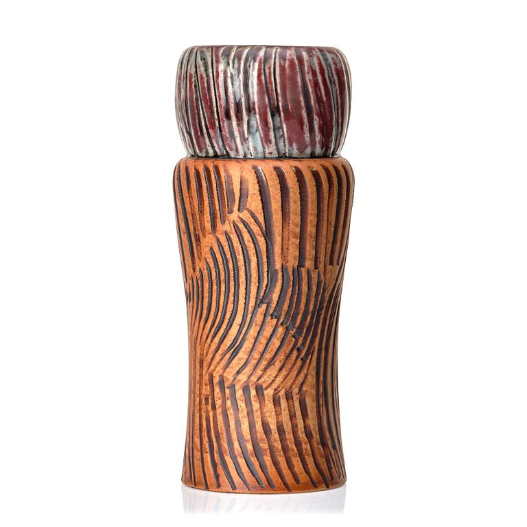 Lisa Larson, a unique stoneware vase, Gustavsberg studio, Sweden, 1950-60s.