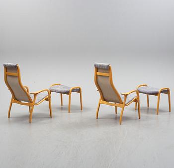 YNGVE EKSTRÖM, a pair of 'Lamino' easy chair and stools from Swedese.