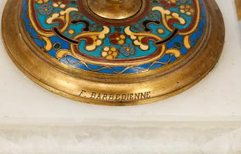 KANDELABER, mässing, Ferdinand Barbedienne, sign F Barbedienne, Frankrike, 1800-talets slut.