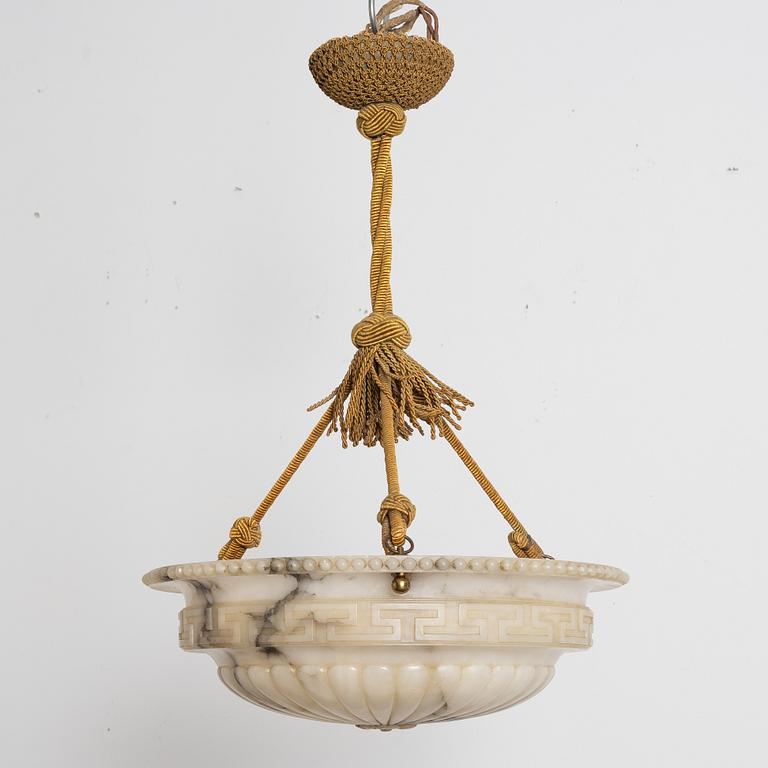 An alabaster ceiling lamp, 1920s.