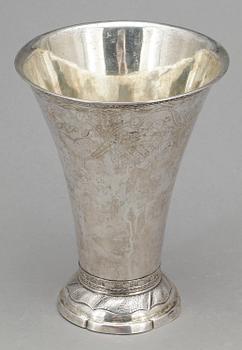 BÄGARE, silver, Johan Leffler, Falun, 1795. Vikt ca 340 gram.