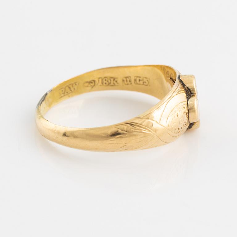 Gold cross ring, 18K gold.