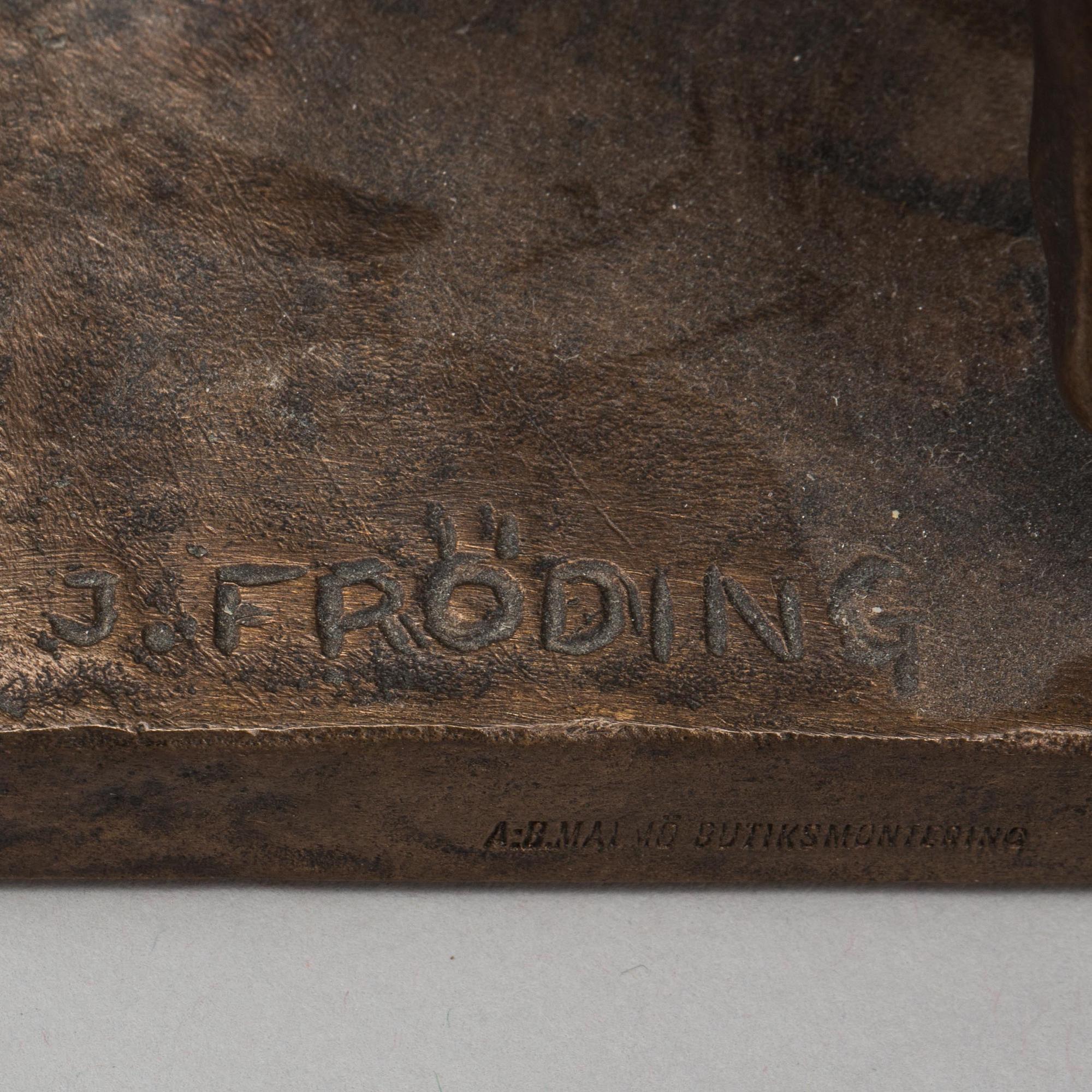 JONAS FRÖDING, brons, signerad.