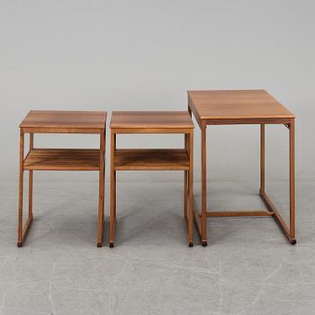 CARL MALMSTEN, a 'Släden' nest of three mahogany tables.