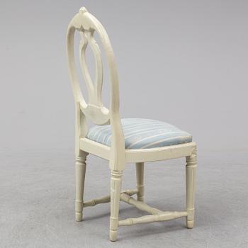 A Gustavian late 18th century chair by M. Lundberg (master in Stockholm 1775-1802).