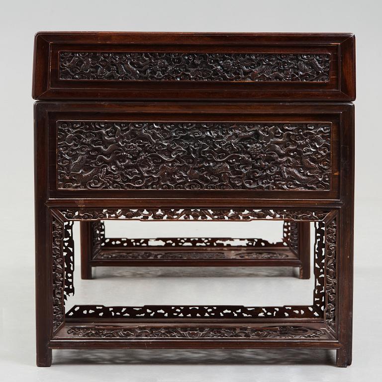 SKRIVBORD, hardwood. Late Qing dynasty, circa 1900.