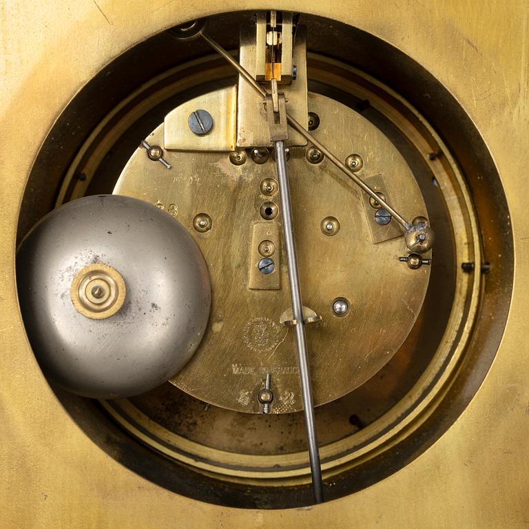 A bronze Louis XVI style wall clock, Japy Frères, France, circa 1900.
