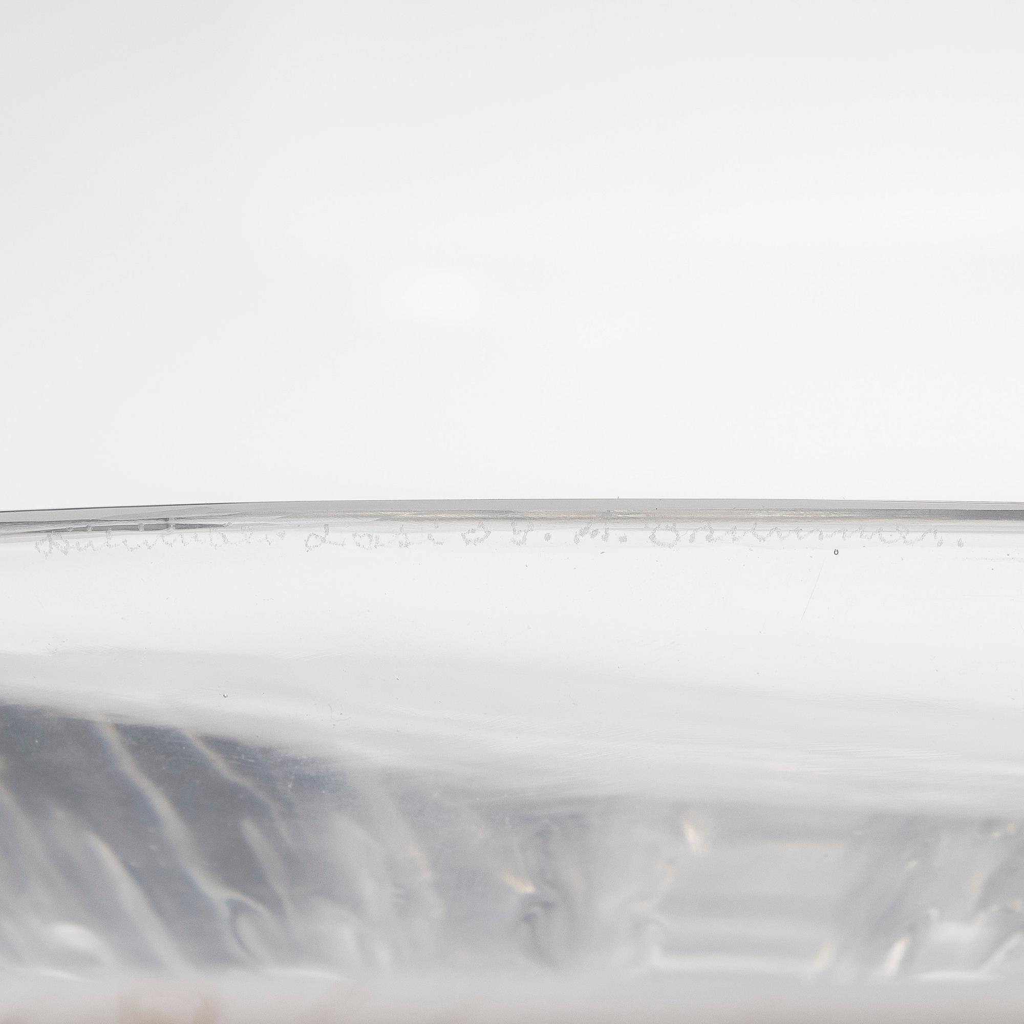 Arttu Brummer, oblate dish / glass paten, signed Riihimäen Lasi Oy A. Brummer, made in 1949.