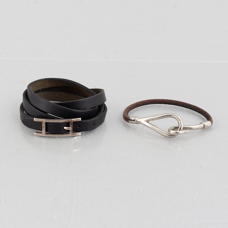 Hermès, bracelet, two pieces, "Hapi triple tour" & "Jumbo".
