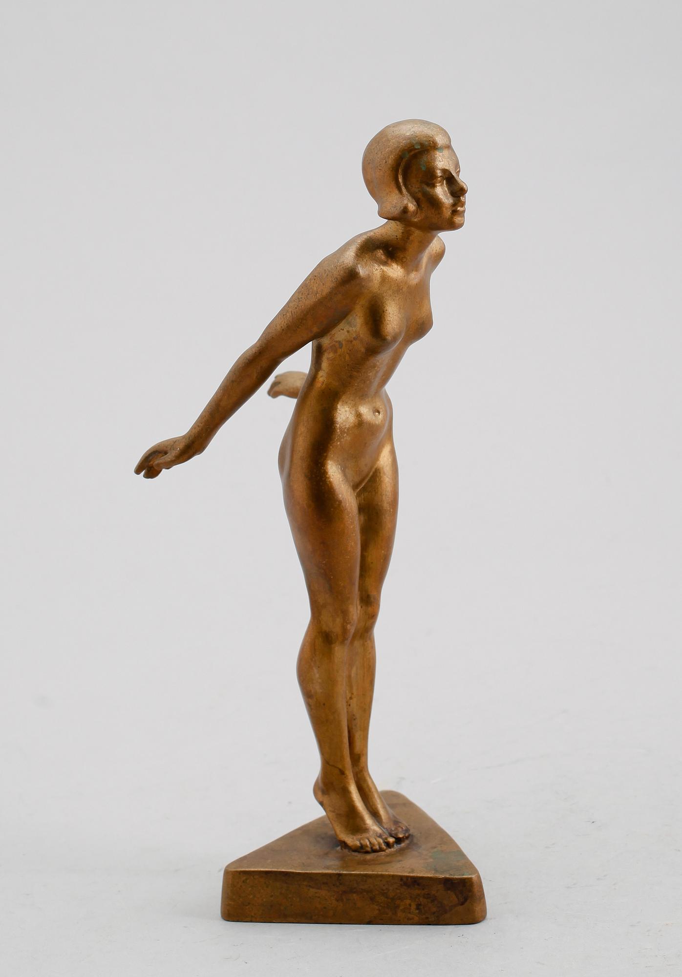 CARIN NILSON, skulptur, brons, signerad och daterad 1930.