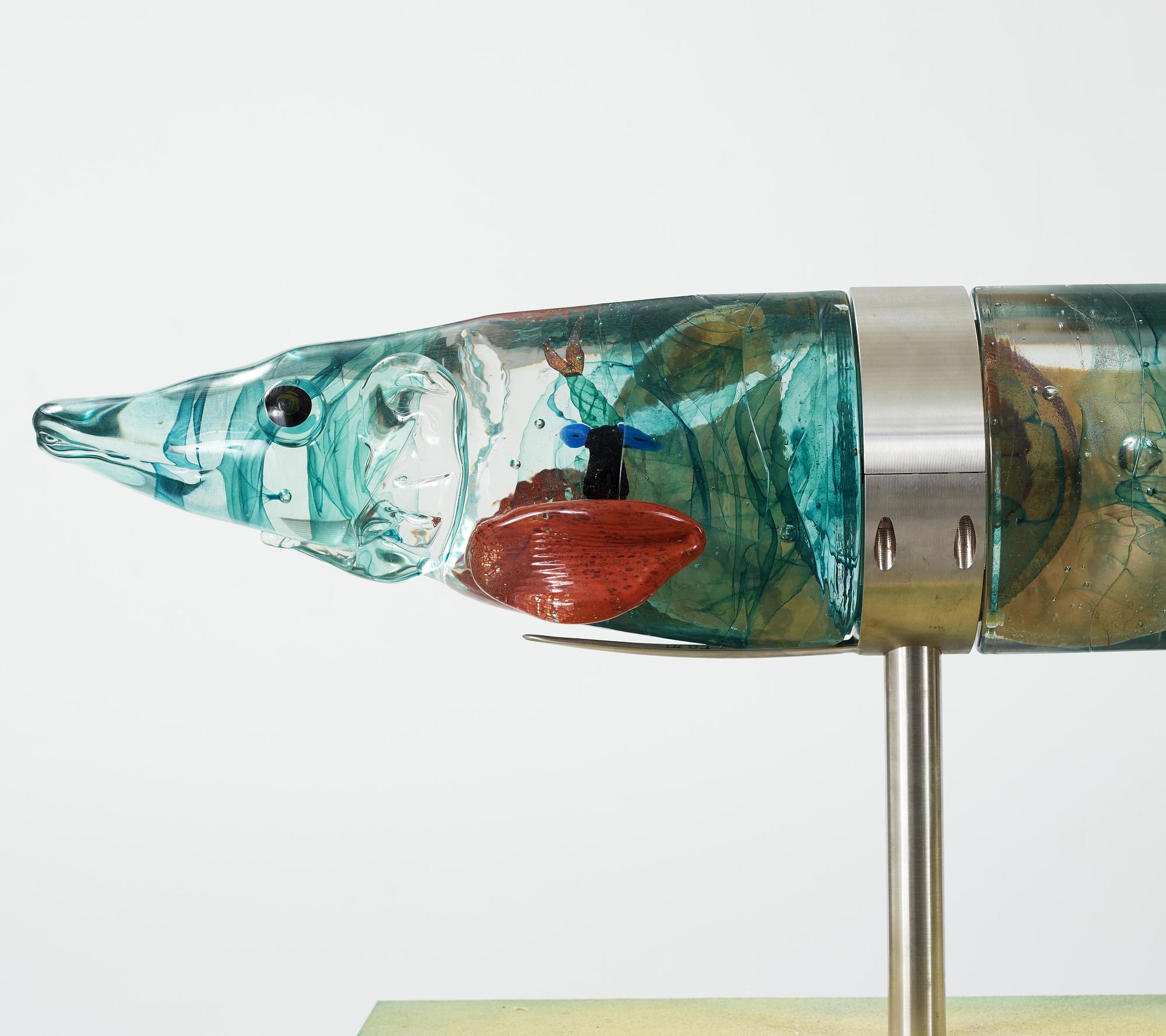 A Kjell Engman glass part sculpture group, Kosta Boda, Sweden 1997.