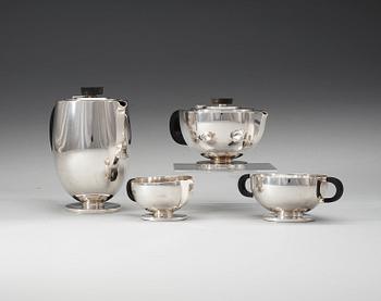 A David-Andersen four pieces tea- and coffee service, Norway, probably 1930's.