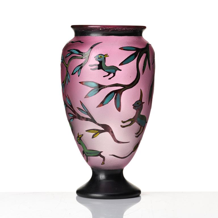 Ulrica Hydman-Vallien, a unique 'juvelglas' glass vase, Kosta Boda, Sweden.