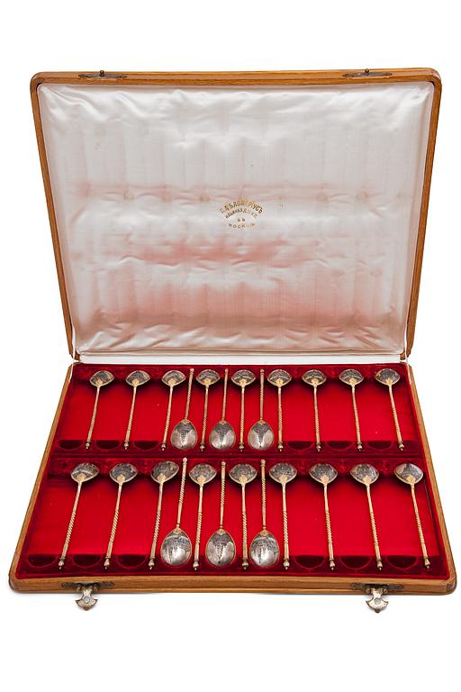 A CASE WITH 24 SPOONS.