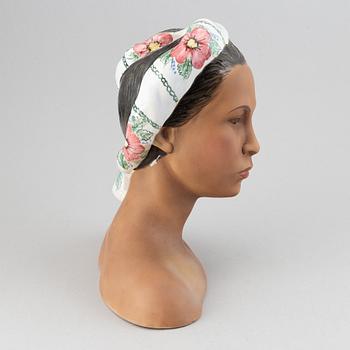 Le Bertetti, a "Hawayana" ceramic bust, Torino, Italy 1950's, N. 69.