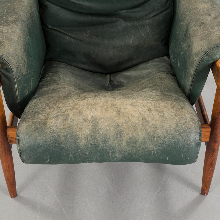 ERIC MERTHEN, fåtölj, "Amiral", Industri IRE, Skillingaryd, 1960-tal. CITES-intyg.