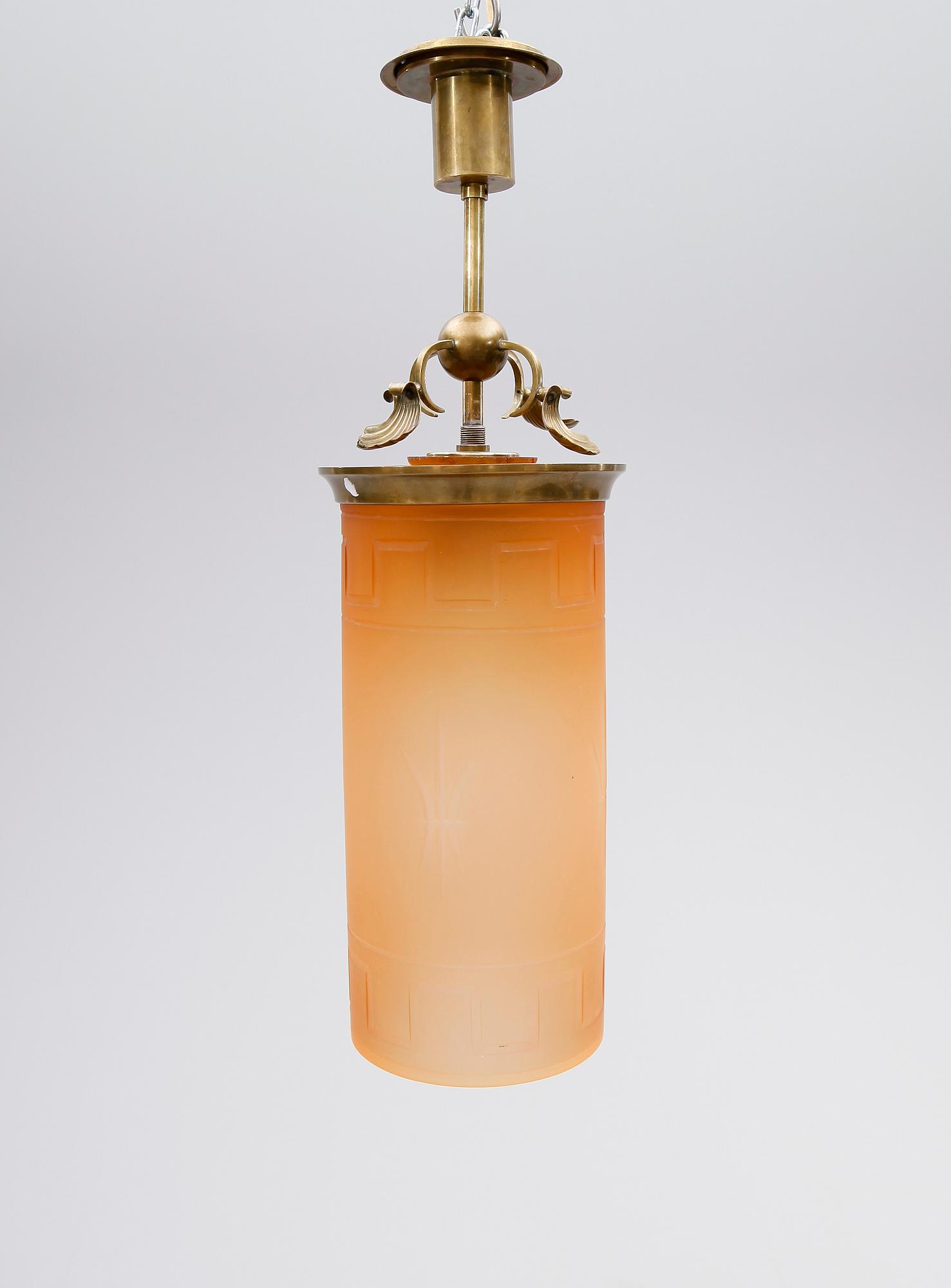 TAKLAMPA, art déco, 1920/30-tal. Höjd ca 60 cm.