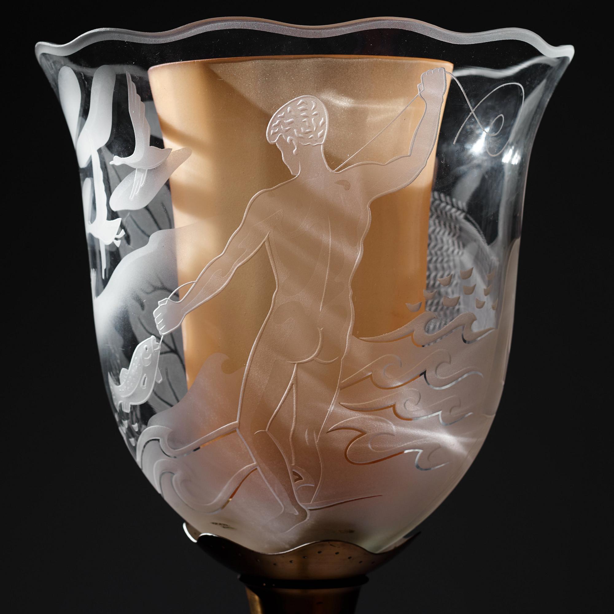 Bo Notini, golvlampa, Glössner & Co, Swedish Modern, 1940-50-tal.