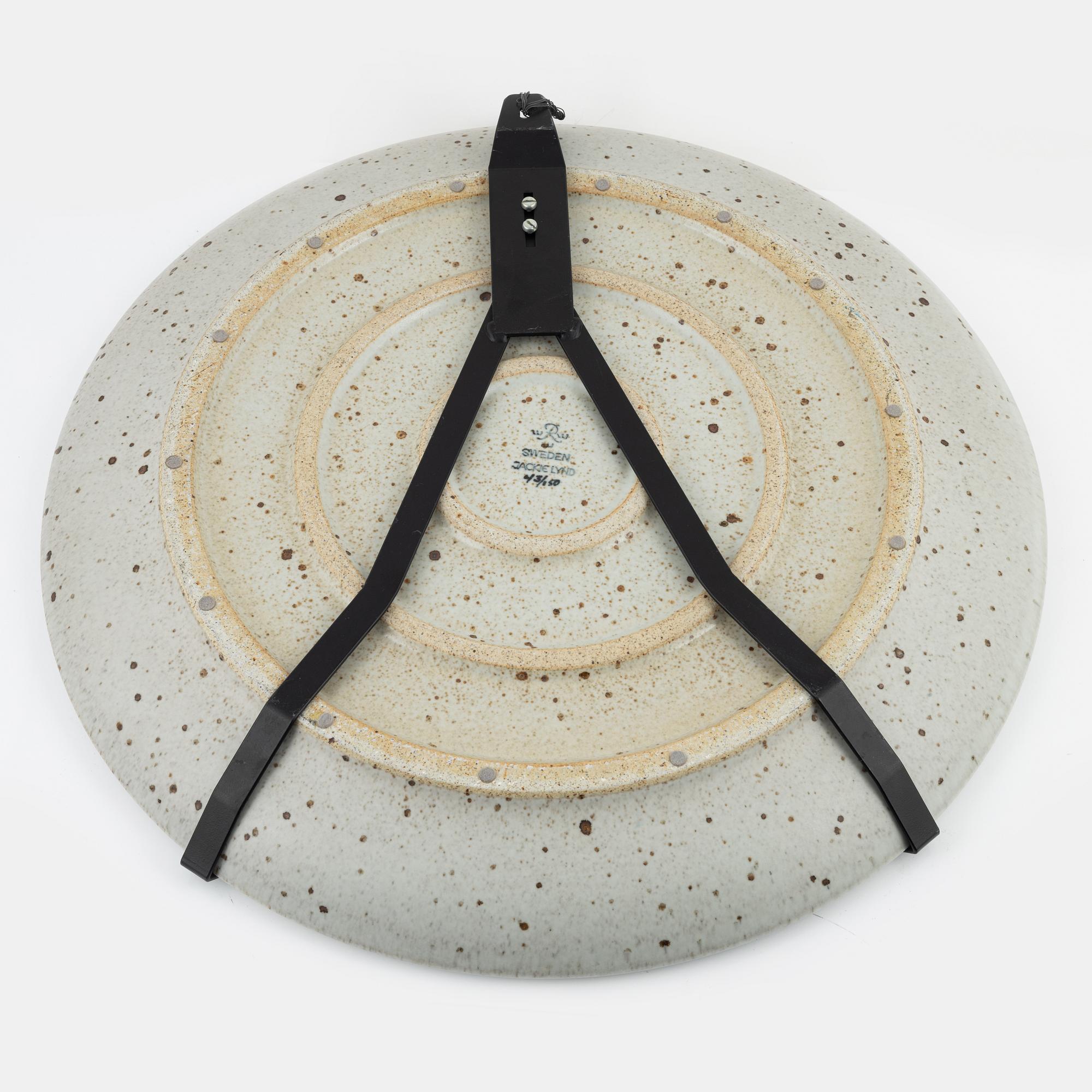Jackie Lynd, a large stoneware platter, Rörstrand, signed and numbered 43/150.