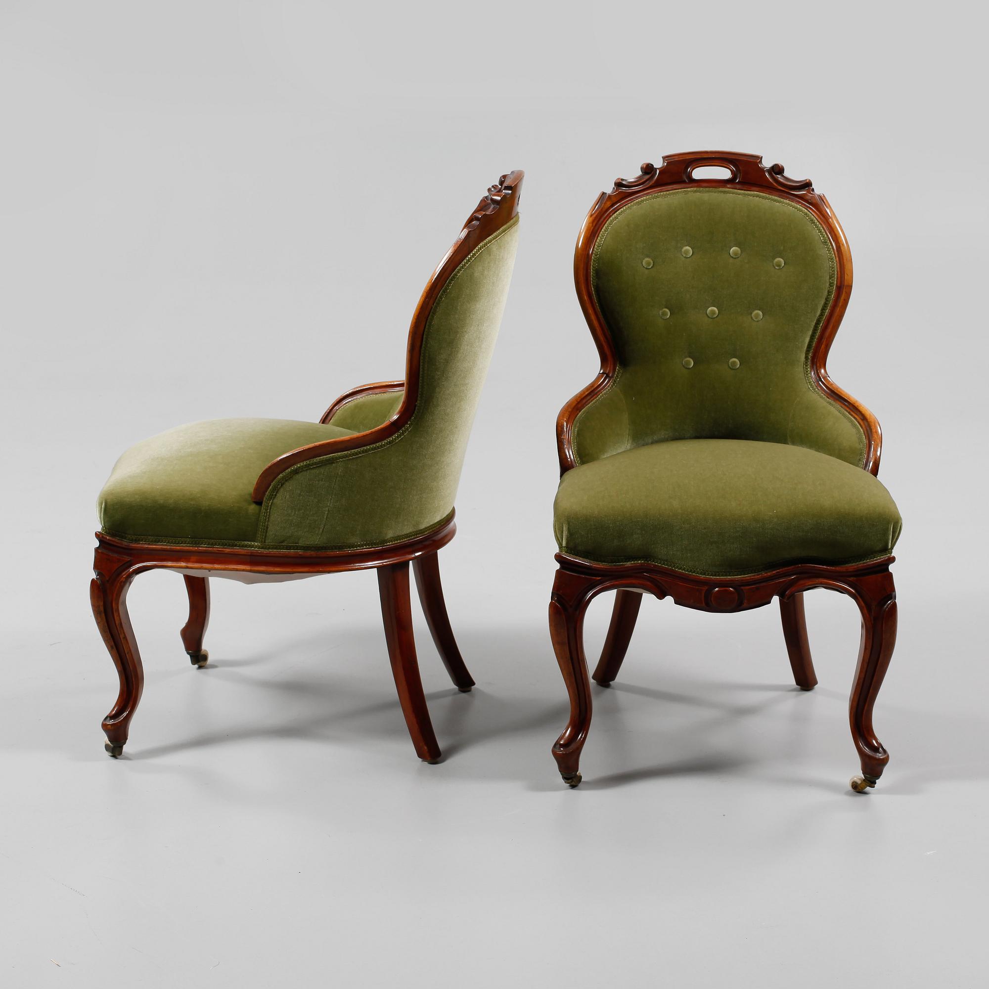 FÅTÖLJER, ett par, nyrokoko, 1800-talets slut.