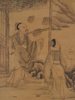 UNIDENTIFIED ARTIST, ink and colour on paper, Qing dynasty, after Shanguan Zhou, dated 1756.