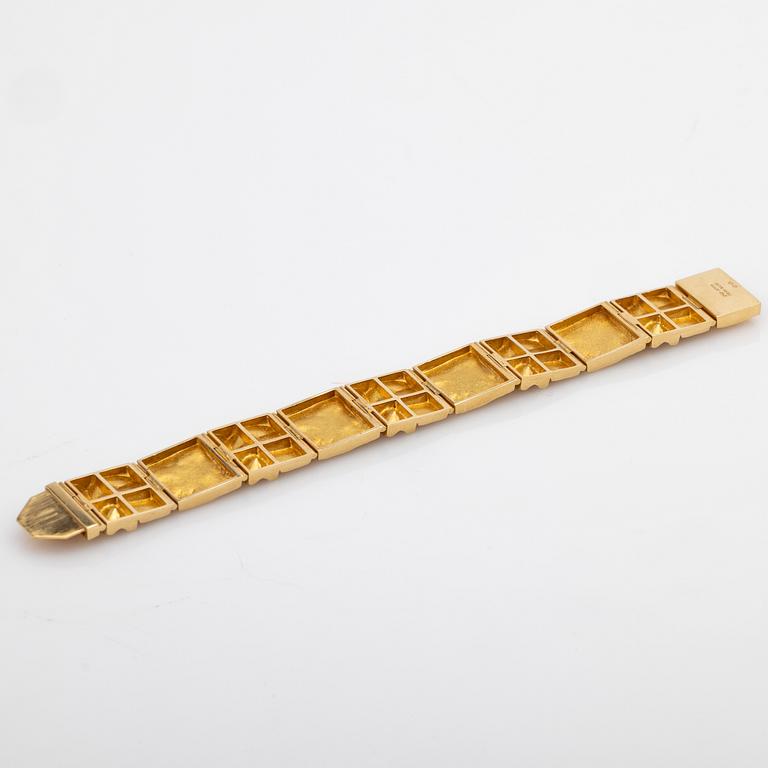 Björn Weckström, Bracelet, 18K gold, "Quadrate forms", for Lapponia, Finland.