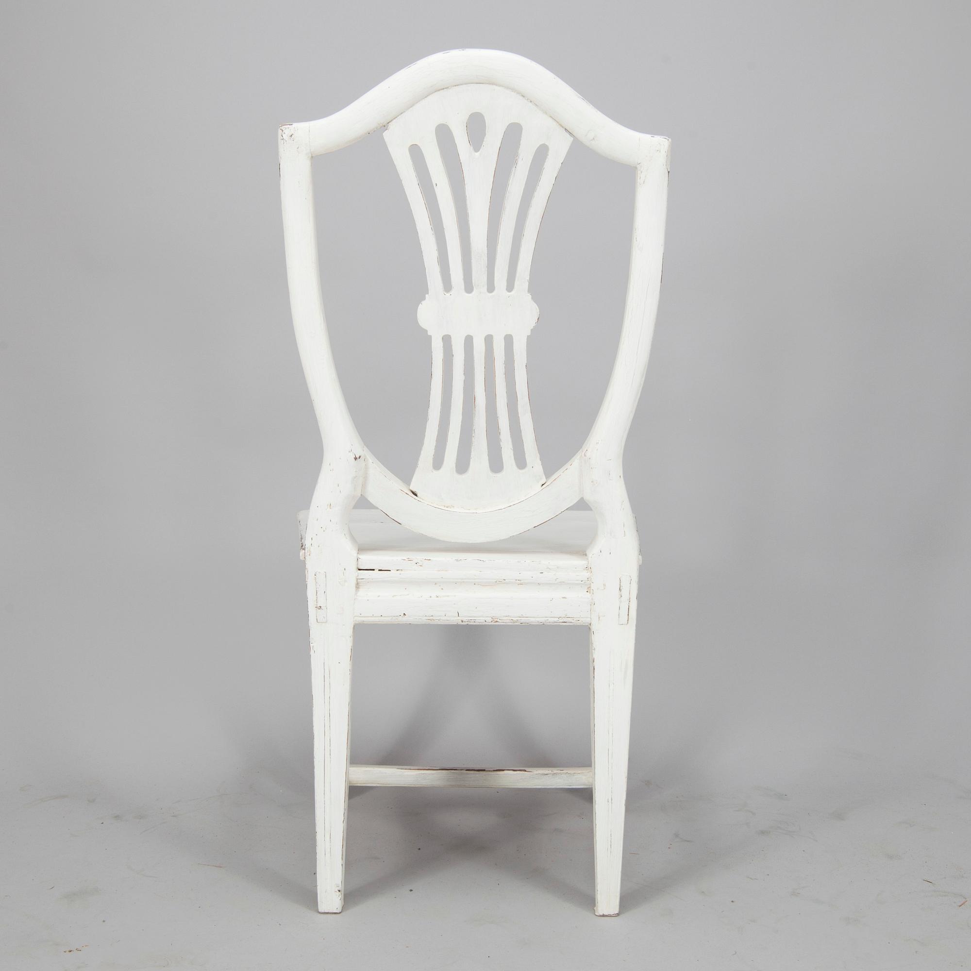 TUOLI, Hepplewhite-malli, merkitty 1857 AC.