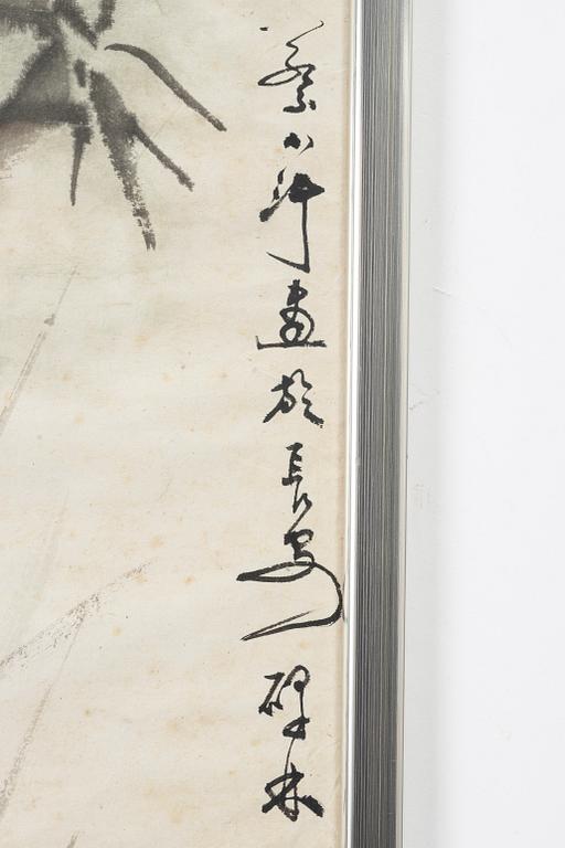 Cai Xiaoting, akvarell, Vattenbuffel, 1900-talets senare del.