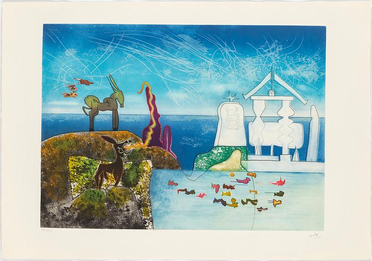 ROBERTO MATTA, MAPP med 10 färgetsningar, 1975, signerade 59/125.