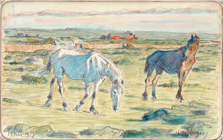 Nils Kreuger, Hästar på Alvaret, Öland.