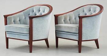 FÅTÖLJER, ett par. Bröderna Andersson, Ekenässjön, 1900-talets andra hälft.