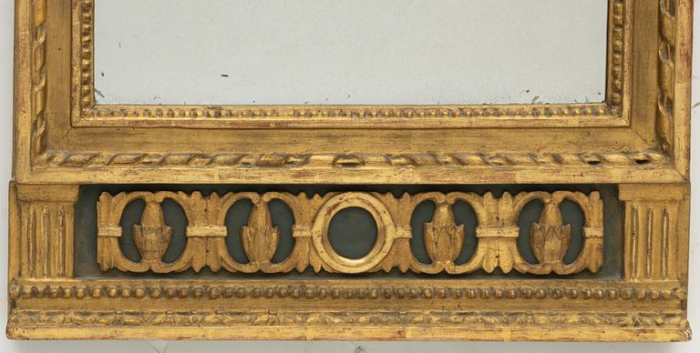 Mirror, late Gustavian, late 18th century.
