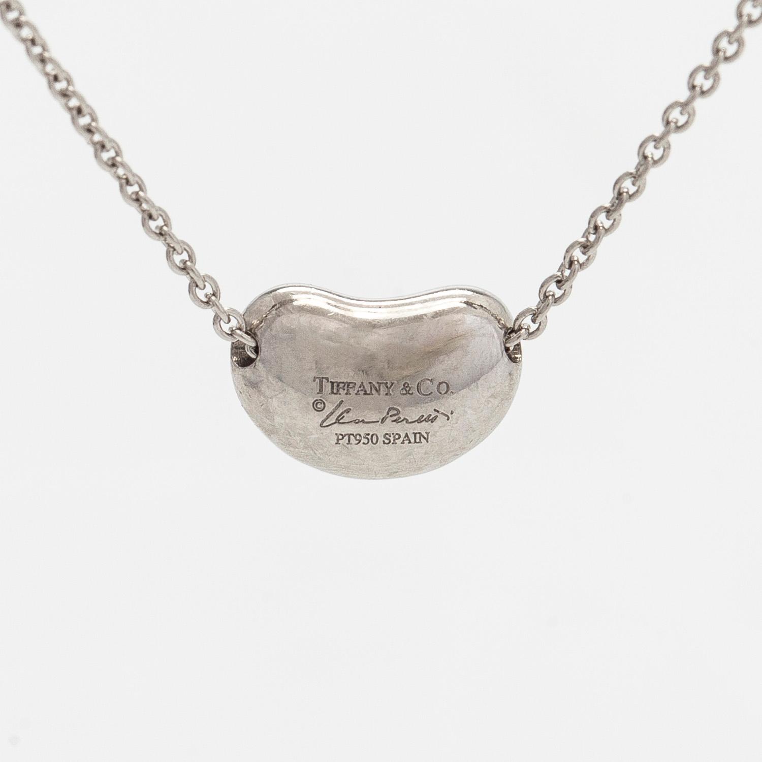 Tiffany & Co, Elsa Peretti, a platinum and diamond "Bean" necklace.
