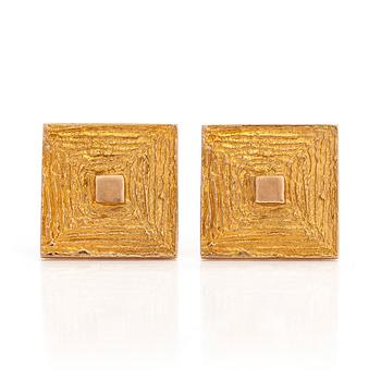 Björn Weckström, cufflinks, 'Square', 14K gold, Pekka Anttila/Lapponia 1965.